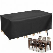 Rectangular Garden Table Cover Outdoor Garden Table Cover Waterproof, Anti-UV Garden Table and Chair Cover Oxford Heavy Duty - 242x 162 x 100cm,