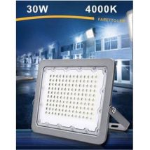 Trade Shop - Foco Led Para Exterior Gris 30w Ip65 Luz 6500k 4000k 3000k Fs30w -