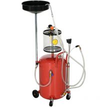 Récupérateur d'huile de vidange 80 l - Récupérateur d'huile mixte avec préchambre - acier plastique noir rouge