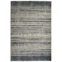 Thedecofactory - recycle lines - Tapis recyclé motif lignes beige noir 160X230