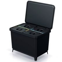 Kosz na śmieci sistemma 4x10l - czarny recykling - Keden