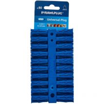 Rawlplug - Rawl uno Universal Blue Wall Plugs, 80 Piece Card - Blue