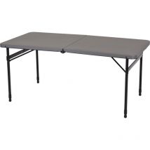 Koopman - Table de camping en acier Redcliffs - 122 x 61 cm - Gris foncé - Gris foncé