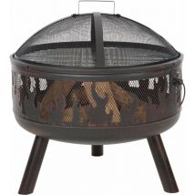 Redfire - Brasero Blazer décoratif , permettant aussi la cuisson, avec tisonnier et couvercle anti étincelles