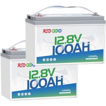 Batterie au Lithium 12V100Ah rechargeable LiFePO4, bms 100A Intégré, pour Bateaux, Camping-Cars, caravane, systèmes solaires, kits de panneaux