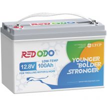 Batterie Lithium 12V100Ah Rechargeable LiFePO4, protection d'arrêt à basse température, bms 100A Intégré, Bateaux, Camping-Cars, caravane, systèmes