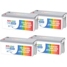 Batterie au lithium 12V 200Ah rechargeable LiFePO4, bms 100A intégré, 4000-15000 Cycles, 2560Wh Energie, pour systèmes solaires,kits de panneaux