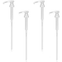 Confezione da 4 distributori di sciroppo, pompa di riserva sciroppo, dispenser di sciroppi per caffè, pompa riutilizzabile, pompa dosatrice per