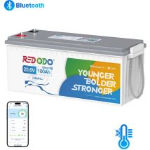 Batterie Lithium 24V100Ah rechargeable LiFePO4, Bluetooth, 100A bms avec Protection à basse température, pour Camping-Cars, caravane, Système