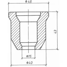 Réduction pour poinçon dia. ext. 46 mm pour poinçons dia. ext. 20 mm de dia. 3 mm à 15 mm+ insertion Mubea MBPR2