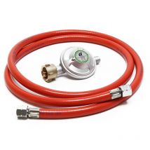 Reductor de presión de gas a 50mbar con manguera de propano 200cm, para bombonas con 21,8x1,14L