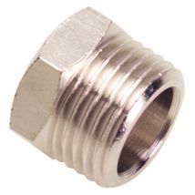 Zylinderförmiges Reduzierstück mit Mutter 3/8" Außengewinde - 1/4" Innengewinde (Blisterverpackung 2 Stück)