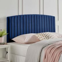 Reet Blue Plush Small Double 26 inch Strutted Headboard