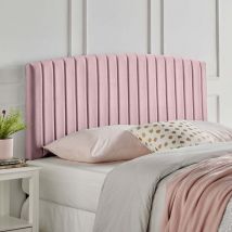 Reet Pink Plush Small Double 26 inch Strutted Headboard