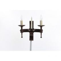 28-impex - Refectory Aged iron wall light 2 bulbs 25.5cm