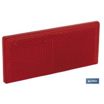 Réflecteur rectangulaire autocollant à poser sur véhicules 79x35mm en pmma rouge