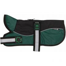 Outhwaite - Reflective Black/Green Unpadded Harness coat plus collar 14' (36cm) - 261438