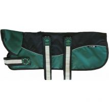 Outhwaite - Reflective Black/Green Unpadded Harness coat plus collar 26' (66cm) - 261443