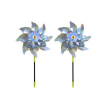 Reflekterande fågelskrämma moulins à vent épouvantail réfléchissants argent 2 pack moulins à vent de verger de ferme en argent