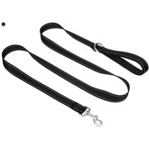 Reflektierende Hundetrainingsleine, Gepolsterter Neoprengriff Und Metallhaken, 1,2 M X 2,0 Cm Nylonleine Für Kleine Hunde, Schwarz