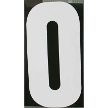 Reflektierende Klebezahl 0 weiß 170 mm 0 Klebebuchstaben & Zahlen - Conacord