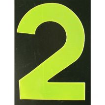 Reflektierende Klebezahl 2 gelb 80 mm 2 Klebebuchstaben & Zahlen - Conacord
