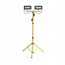 Volteno - Reflector led con Trípode 2x40W, iluminación potente y ajustable, ideal para obras y talleres