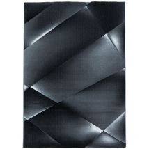 Costa - reflet - Tapis à motifs géométrique (Noir - 140x200cm)