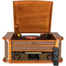 Reflexion HIF2002DAB, System de Retro-Hifi-Anlage mit Codierung, 2 x 40 W, halbautomatischer Plattenspieler, Aussehen de Holz, Funktion de Codierung,