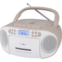 Reflexion - Rcr2260pk Radio-lecteur Cd Fm Aux, Cd, Cassette Rose, Blanc Y227762