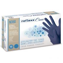 Reflexx N350 Nitrilhandschuhe ohne Beschleuniger, mikrorau, 3,2 g, Kat. 3, 100 Stück, XL