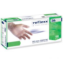 Reflexx R36 Vinyl-Handschuhe ohne Puder, 100 % Latex, 4,4 g, frei von Kat.3, 100 Stück, m