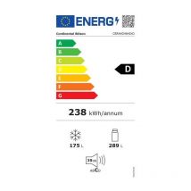 Continental Edison - Réfrigérateur 4 portes avec distributeur d'eau - 446L - Total No Frost - L79 cm x h 180 cm - Inox - Classe d