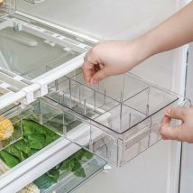 Tiroir pour refrigerateur, support rétractable d'étagère de réfrigérateur avec la partition, adapté pour la partition de réfrigérateur de 30-44 cm