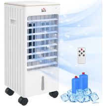 Refroidisseur d'air oscillant ventilateur humidificateur 3 en 1 - timer, télécommande, affichage LED - blanc