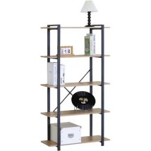 Regal Mit 5 Ablageflächen 150 Cm Eiche Und Schwarz Tydo