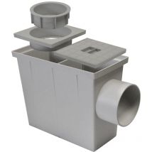 Regard Eaux Pluviales Jardibric pour évacuation directe des eaux pluviales au pied de chute d'une gouttière Dimensions: l 27 mm x h 22 mm x p 14 mm