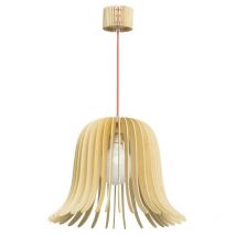 Regenbogen - 645010301 - Lámpara colgante Ø45cm E27 13W - madera natural acampanada