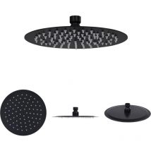 Rubberskin - The Living Store Regenbrause Edelstahl 20 cm Rund Schwarz - Duschköpfe - Schwarz