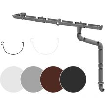 Rainway - Regenrinnen Komplettset Dachflächen 100m² pvc in 4 Farben s: Grau, Komplettes Set - 10 Meter