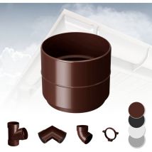 Rainway - Regenrinnen Komponenten Dachflächen 100m² pvc in 4 Farben l: Braun, Rohrmuffe