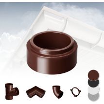 Rainway - Regenrinnen Komponenten Dachflächen 100m² pvc in 4 Farben l: Braun, Bogenverbinder