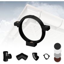 Rainway - Regenrinnen Komponenten Dachflächen 100m² pvc in 4 Farben l: Anthrazit, Rohrschelle