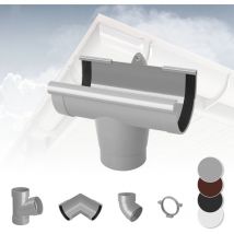Rainway - Regenrinnen Komponenten Dachflächen 100m² pvc in 4 Farben l: Grau, Rinnenstutze