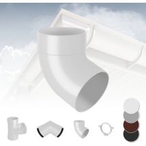 Rainway - Regenrinnen Komponenten Dachflächen 100m² pvc in 4 Farben s: Weiß, Rohrbogen 67° einfach