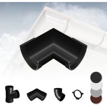 Rainway - Regenrinnen Komponenten Dachflächen 100m² pvc in 4 Farben s: Anthrazit, Eckstück Innen 90°