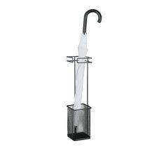 Regenschirmständer, hbt 52,5 x 13,5 x 13,5 cm, Metall, eckiger Schirmständer für Regenschirme, modern, schwarz - Relaxdays