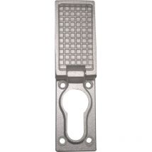 Regenschutzrosette mit Schutzkappe, 27 x 55 x 8 (15)mm, silber eloxiert