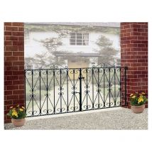 Regent Scroll Double Driveway Gate - Solid Steel - Fits Gap of 2438 mm x 914 mm High - Electro Galvanised/Black Powder Coated