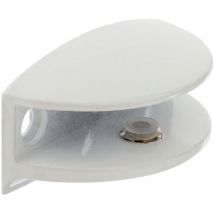 REI - Supporto Fisso per Ripiani in Vetro e Legno Prodotto in Zama Finitura bianca Per ripiani con spessore 10 mm Misure 502525mm Sistema di